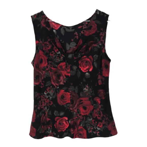Talbots 100% Silk Rose Sleeveless Blouse Size 8 - Picture 1 of 6